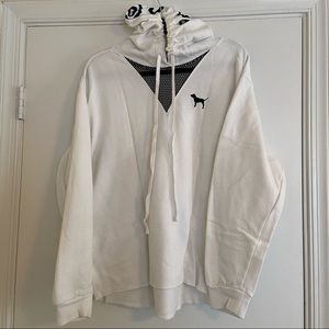 Black and White Victoria’s Secret PINK Tunic Hoodie with Mesh Size L